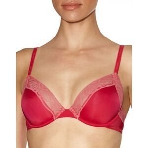Calvin Klein F3779 Modern Signature Essential Soft Cup Lace Bra Hot Pink 34C